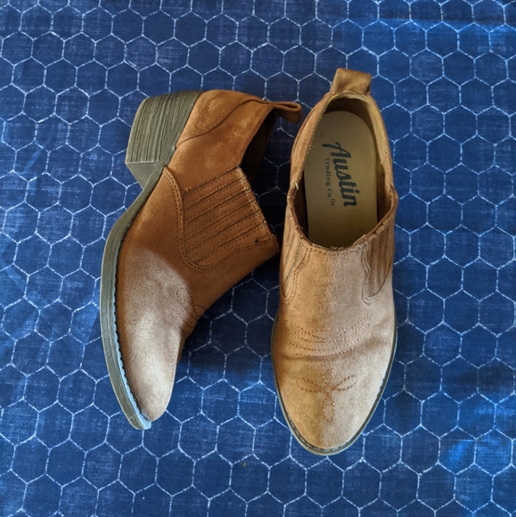 Chocolate Brown Leather Booties - Picture 2 of 4